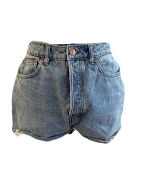 Doen Light Blue High-Rise Denim Shorts